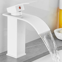 White waterfall basin faucet bathroom toilet toilet wash wash basin basin basin upper basin hot and cold tap