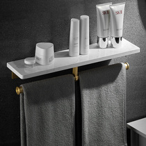 Bathroom marble rack Wall Wall wash table cosmetics storage rack toilet towel rack light luxury non-punching