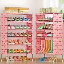 Simple shoe shelf Household economical multi-layer dustproof dormitory large capacity door storage artifact Indoor good-looking