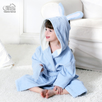 Yingyu childrens bathrobe winter thick cotton towel for boys and girls baby with hat bath towel parent-child bathrobe cloak