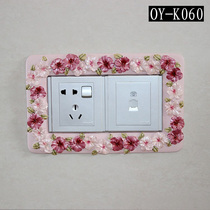 European Banquet Light Luxury Switch Sticker Wall Sticker European Elephant Resin Switch Set Nordic Style Modern Double Switch Decoration