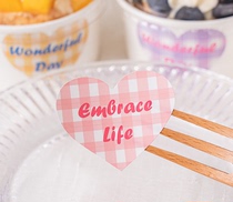 80 small fresh love checker sticker baked dessert puff yogurt pudding macaron packaging box sticker