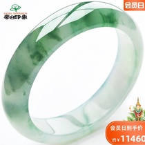 Hao 8 impression S8 jewelry ice seed Yang green floating flower jade bracelet Jade bracelet natural old pit Myanmar jade female model