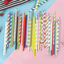19 5cm creative color paper straws sanitary coffee shop juice cold drink straw art straws 100 bags