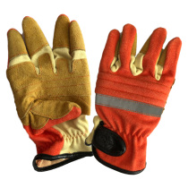 Emergency rescue gloves aramid orange red cowhide 17 type fire equipment fire gloves