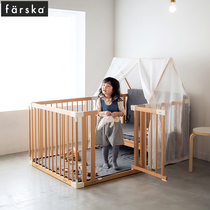 farska Japanese five-in-one crib solid wood splicing newborn bb treasure bed multifunctional baby play bed