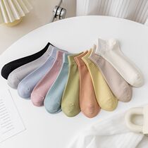 Spring Summer Pure Color Modell Cotton Breathable Foundation Lady Short Socks Day Family Boat Socks Breathable not to follow