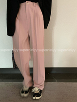 superniniyy hanging feeling thin good version loose long leg pants high waist casual suit pants wide leg pants women