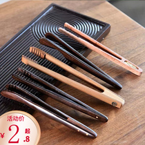 Tea clip bamboo tea Wood clip ebony wood clip ebony solid wood bamboo stainless steel tweezers make tea pure copper six gentlemen