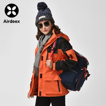 Outdoor assault clothing men's and women's three-in-one detachable Japanese tide brand color matching autumn and winter coat custom printed logo