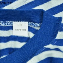 Blue and white sea soul shirt original round neck stripe half sleeve t-shirt trend pure cotton tube type loose straight tube neutral