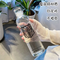 Incoming Giant Mug Cup Anti-Fall Water Cup Plastic Transparent Printed Cartoon Around the same set and do the drawing