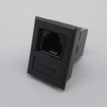 Black phone pass-through module with bracket CAT3 voice telephone line socket RJ11 dual-pass head direct plug-in module