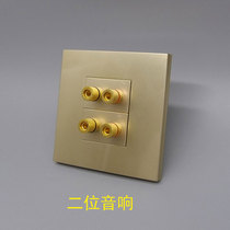 Champagne Gold 86 Type 2 4 holes 5 1 surround sound audio socket TWO-HEAD SOUND BOX AUDIO WALL PANEL