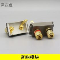 Dark Gray 128 audio terminal module socket double head 5 1 surround audio microphone panel module