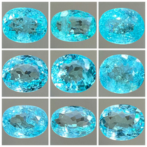 10 yue 27 ri New 1-6 karat neon blue Paraíba Tourmaline luo shi blue tourmaline water droplets ellipse