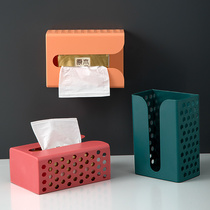 Punch-free toilet tissue box household toilet roll paper box kitchen bathroom tissue holder wall rack