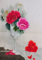 Featured gift handmade embroidery old embroidery piece hand embroidery Su embroidery decorative painting rich peony mural diy fabric