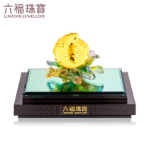 Liufu Jewelry Fushou boundless glass gold ornaments Full gold birthday celebration gifts and crafts price D2547