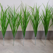 Hot Sell Emulation Straw Small Seedlings Plastic Flowers Wheat Miao Plastic Fake Green Grass Pity Farm And Seedling Props Green Water Grass
