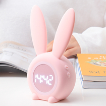Rabbit small alarm clock students with rechargeable cartoon childrens special girl cute bedroom Net red intelligent multi-function