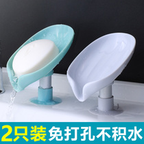 Soap box Soap shelf Punch-free suction cup Wall-mounted creative personality cute drain toilet artifact