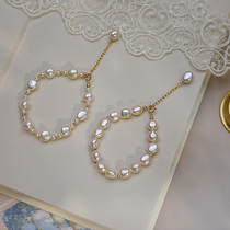Baroque shaped pearl 14K gold gold bracelet niche ins advanced sense retro French cold hand string gift