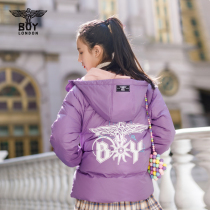 A-boylondon child clothing down jacket 21 Eagles logo purple down jacket J2143KL705727