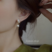 Korean high-end design Fritillaria butterfly earrings female pearl earrings stud earrings summer 2021 New Tide