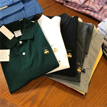 BrooksBrothers Booker Brothers Men Solid Color Short Sleeve Polo Shirt Cotton Lapel T-Shirt Classic Joker