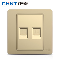 Zhengtai switch socket NEW7i Champagne gold computer phone socket Phone computer combination