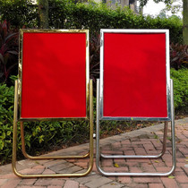 Landing poster stand Billboard folding sign recruitment stainless steel display stand welcome vertical titanium gold water card