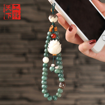 Net red Bodhi beaded mobile phone chain decoration short pendant lanyard removable Chinese style wrist rope men and women creative