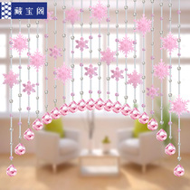 Crystal bead curtain Door curtain Living room partition curtain entrance Acrylic snowflake decoration household curtain free of holes new