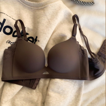 Traceless lingerie womens small breasts gathered to close the breast anti-sagging on the torre edge thin underwire-free bra set