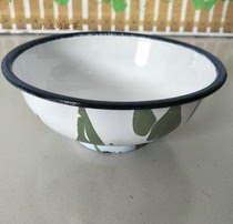 Nostalgic old inventory 80-90s 13cm enamel bowl ice flower rice bowl props collection