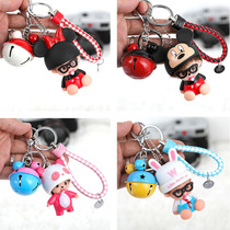 Cute ins car doll creative key chain ring keychain ring men and women Net red bag pendant cheap pendant