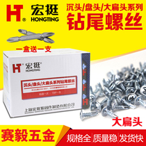 Hongting large flat head self-drilling self-tapping screw screw drilling tail wire dovetail nail M4 2x13 16 19 25 32 38