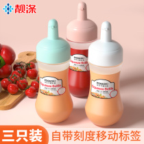 Squeeze Sauce Bottle Ketchup Squeeze Bottle Pull Sauce Transparent Plastic Sharp Mouth Commercial Food Grade Empty Bottle Kitchen Seasoning Bottle