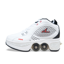 Anglut deformation shoes double row two-wheeled walking shoes automatic four-wheeled dual-purpose roller skates skates skateboarding shoes