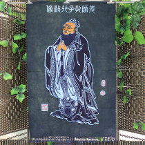 Batik painting Portrait of Confucius Chinese hanging painting classroom study decoration painting Confucian cultural background painting