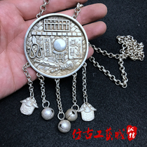 Antique Miscellaneous Antique silver jewelry Silver pendant Silver lock Long life lock Long life Rich life lock Antique silverware Silver plated old objects