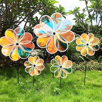 Pastoral wind ring Chuang kindergarten colorful windmill string colorful windmill decoration outdoor rotating baby toy stall