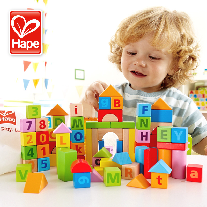 Hape80 80 brick toys 1-2-3-6 years old boys and girls baby baby puzzle wood
