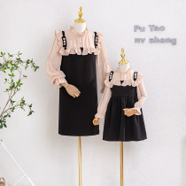 2022 Spring Dress New Style Long Sleeve Dress Snowspinning Collision Color Mother Woman Dress Big Code Display Slim Pro Girl Dress Girl Dress
