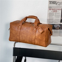 Short Business Duffel Bag Retro Leisure Hand bag Shoulder Bag Travel Bag Men 2021 New Tide Brand Large Capacity