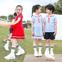 Primary school uniform Class suit Kindergarten garden suit Summer British style Sports suit Graduation suit Childrens custom suit