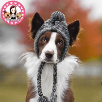 Export to the United States pet dog autumn and winter warm wool hat large dog dog dog dog hand-to-side grazing golden wool knitted hat
