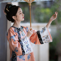  Dark fragrance 丨 Yicheng wind flocculation 丨 Silk antique Dong Yi embroidered inverted large sleeve Chinese top young retro everyday