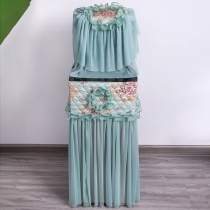 Vertical tea bar machine dust cover water dispenser two-piece set of pastoral fabric lower bucket automatic water dispenser cover towel